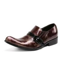Men's Fashion Pointy Toe Buckle Strap Leather Shoes Youth Party Dress Shoes N158