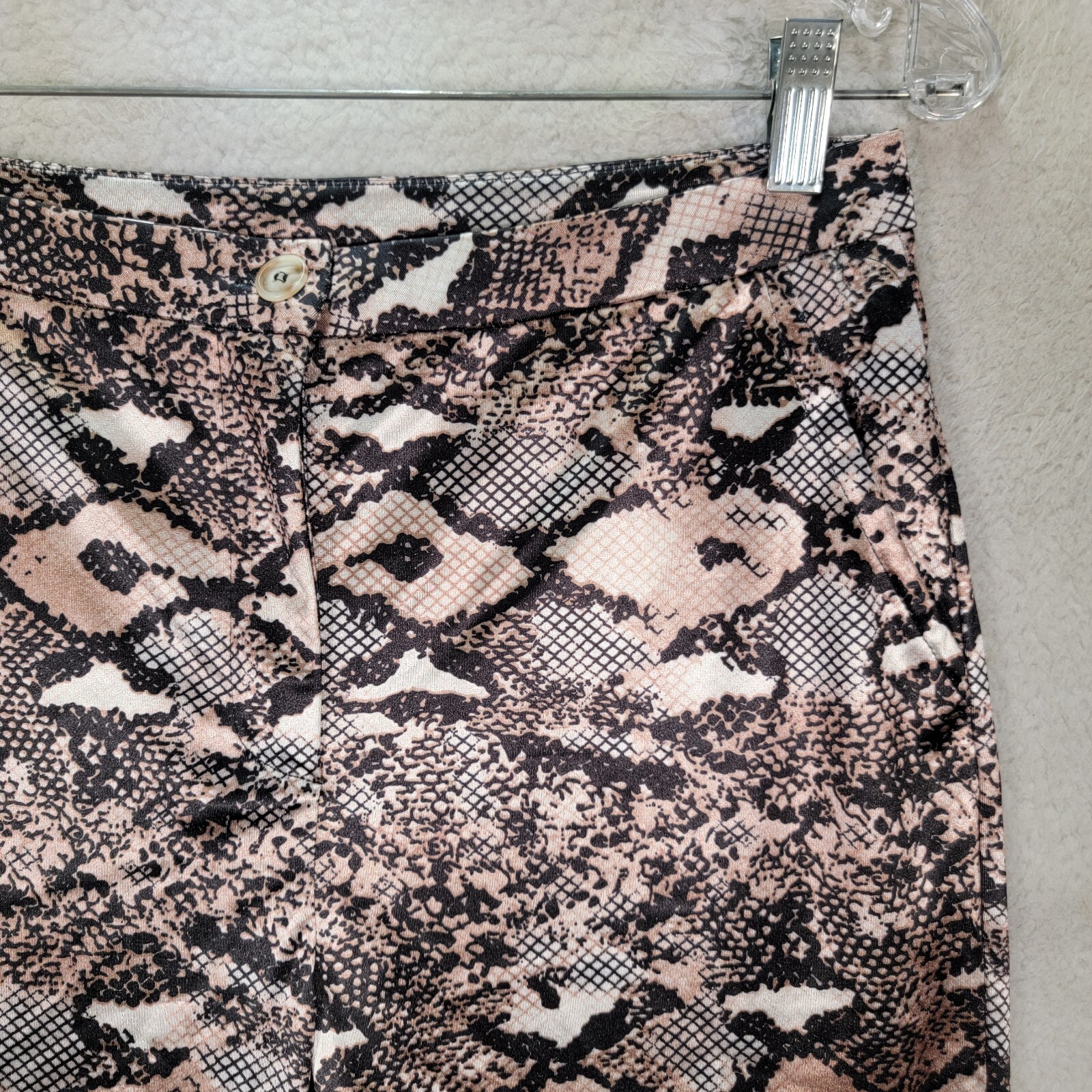 Brown Python Satin Womens Pants Stretch Festival … - image 3