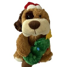 Christmas Tekky Toys Santa Dog Doggy Plush Stuffed Animal 10  Flapping Ears Tree
