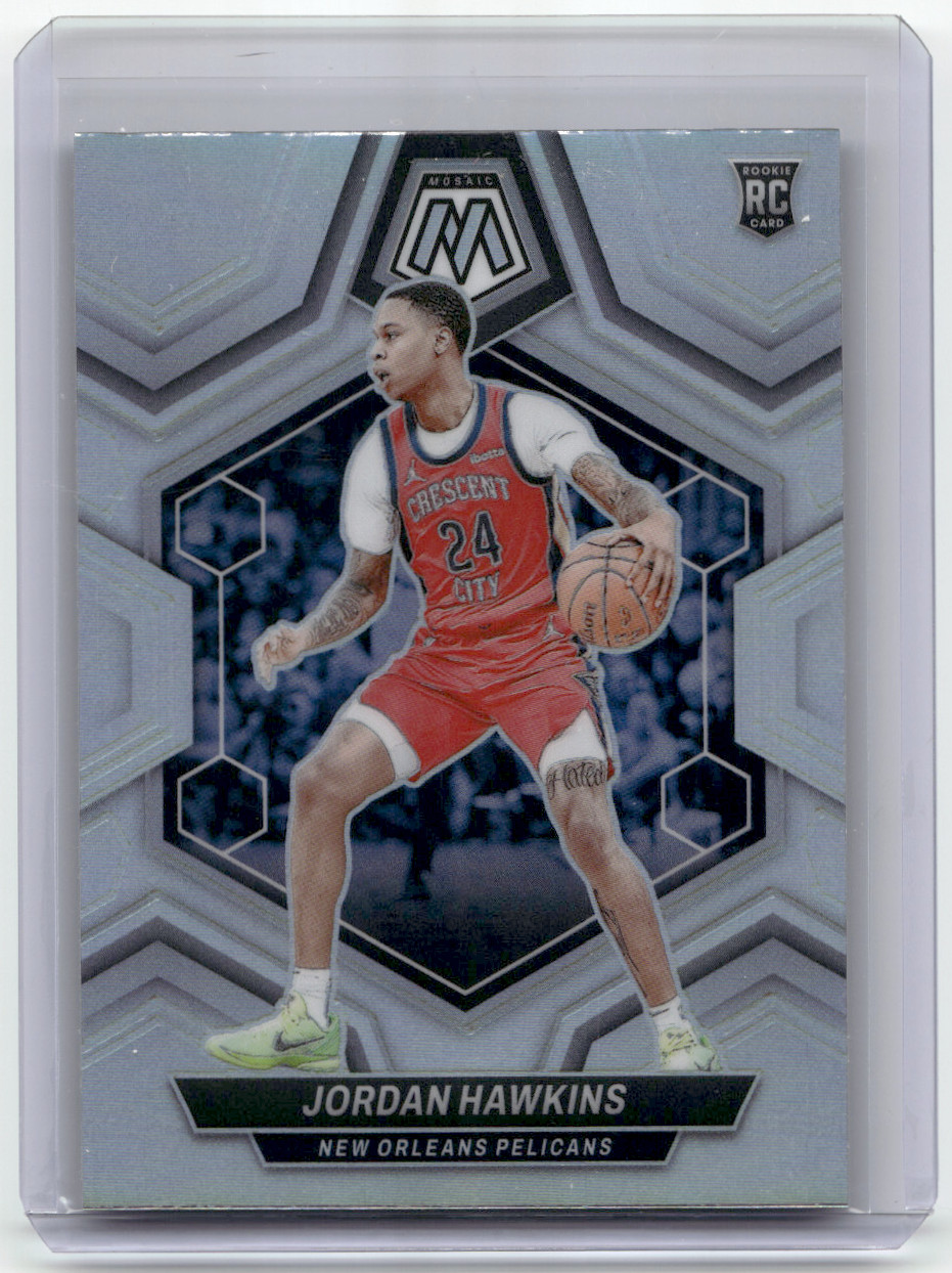 JORDAN HAWKINS 2023-24 Panini Mosaic SILVER PRIZM ROOKIE RC Pelicans #243