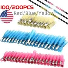 200pcs Heat Shrink Bullet Wire Connectors 22-10AWG Male Female Crimp Terminals