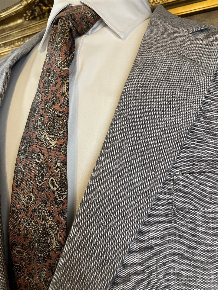 Stafford 44R Light Gray Heather Linen & Cotton Classic Fit 2Btn Blazer Jacket - Image 3 of 4