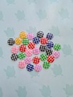 Round Resin Buttons, Multi-coloured Lattice, 2-Hole, Flatback, Crafts, UK Seller