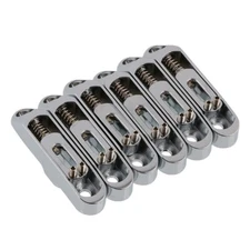 6 String Bridge Saddles Heavy Duty Individual Electric Guitar Tailpiece Silver