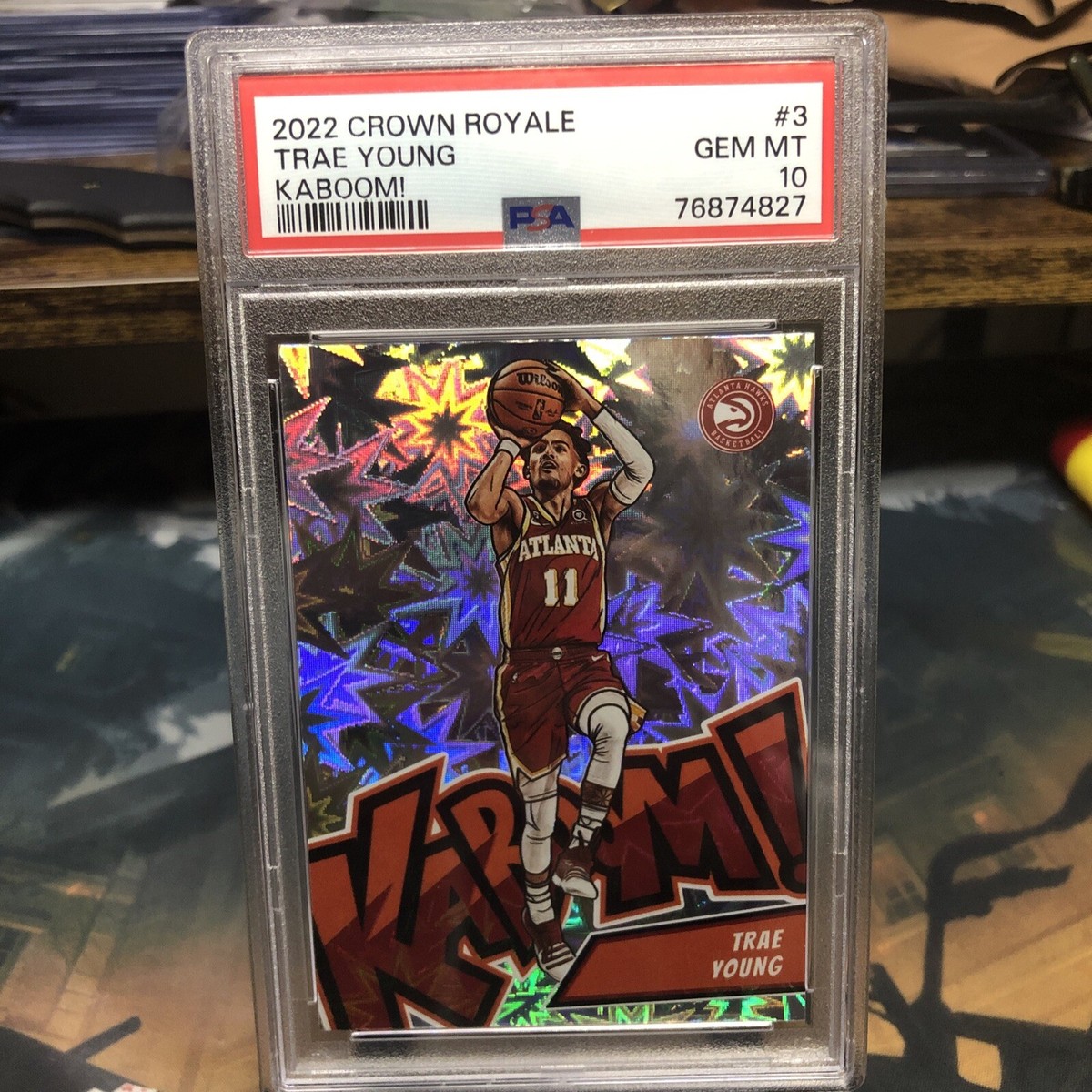 PSA 10 2022-23 Panini Crown Royale - Kaboom! #3 Trae Young | eBay