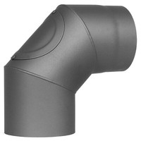 Rohrbogen 90° M. TüR Grau Ø 120 Mm Rauchrohr Bogen Winkel Knie Rohr Ofenrohr
