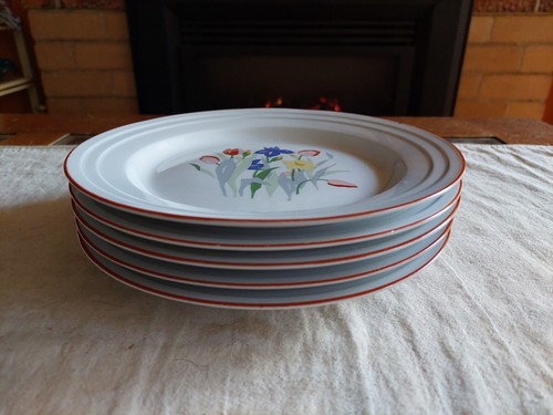 VINTAGE GUOGUANG FINE CHINA WHITE WITH FLORAL CENTRE SIDE PLATES X 5 - Picture 8 of 11