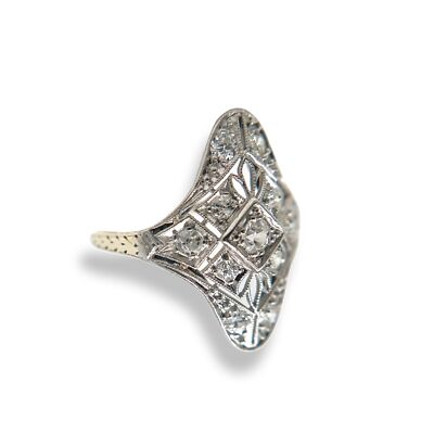 Edwardian 14k Shield Ring