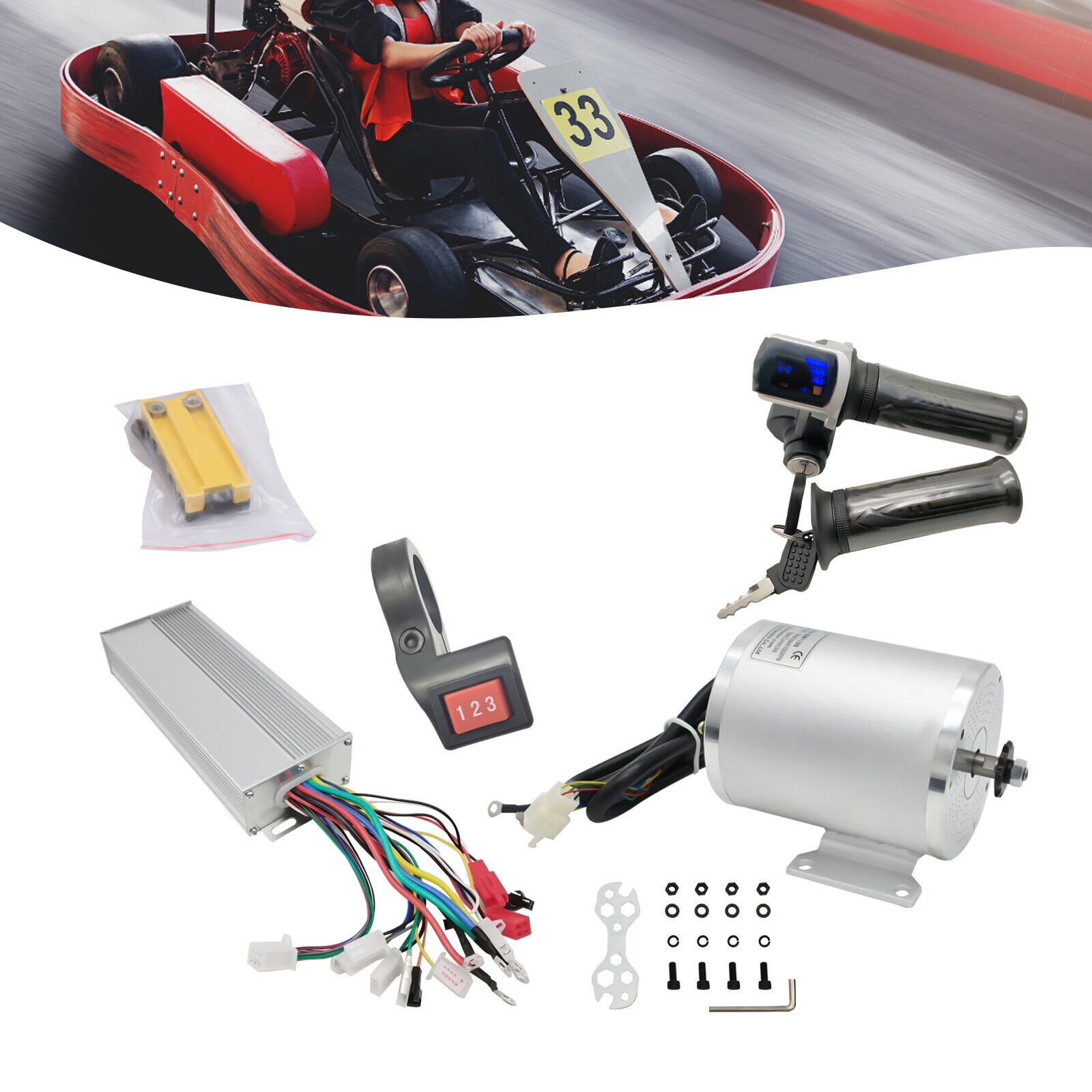 48V 2000W Electric Brushless Gearless Motor & Controller Kit