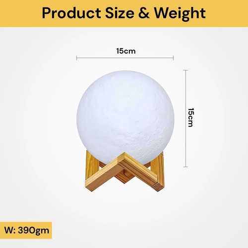 3D Printing Moon Lamp USB LED Night Light Moonlight Touch Color Changing 15CM - Picture 14 of 14