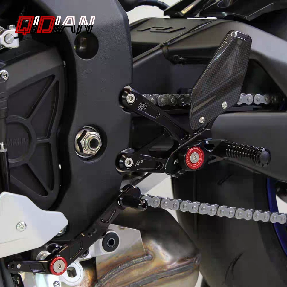 Motorcycle Real Carbon Fiber Rearsets Footrests For Yamaha YZF R1 R1M 2015-2024 - Image 4 of 4