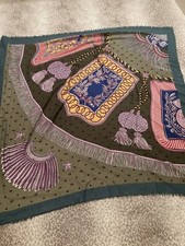 Scarf Wrap Shawl Colorful With Tassel Motif Print Soft 53" 53" Stunning
