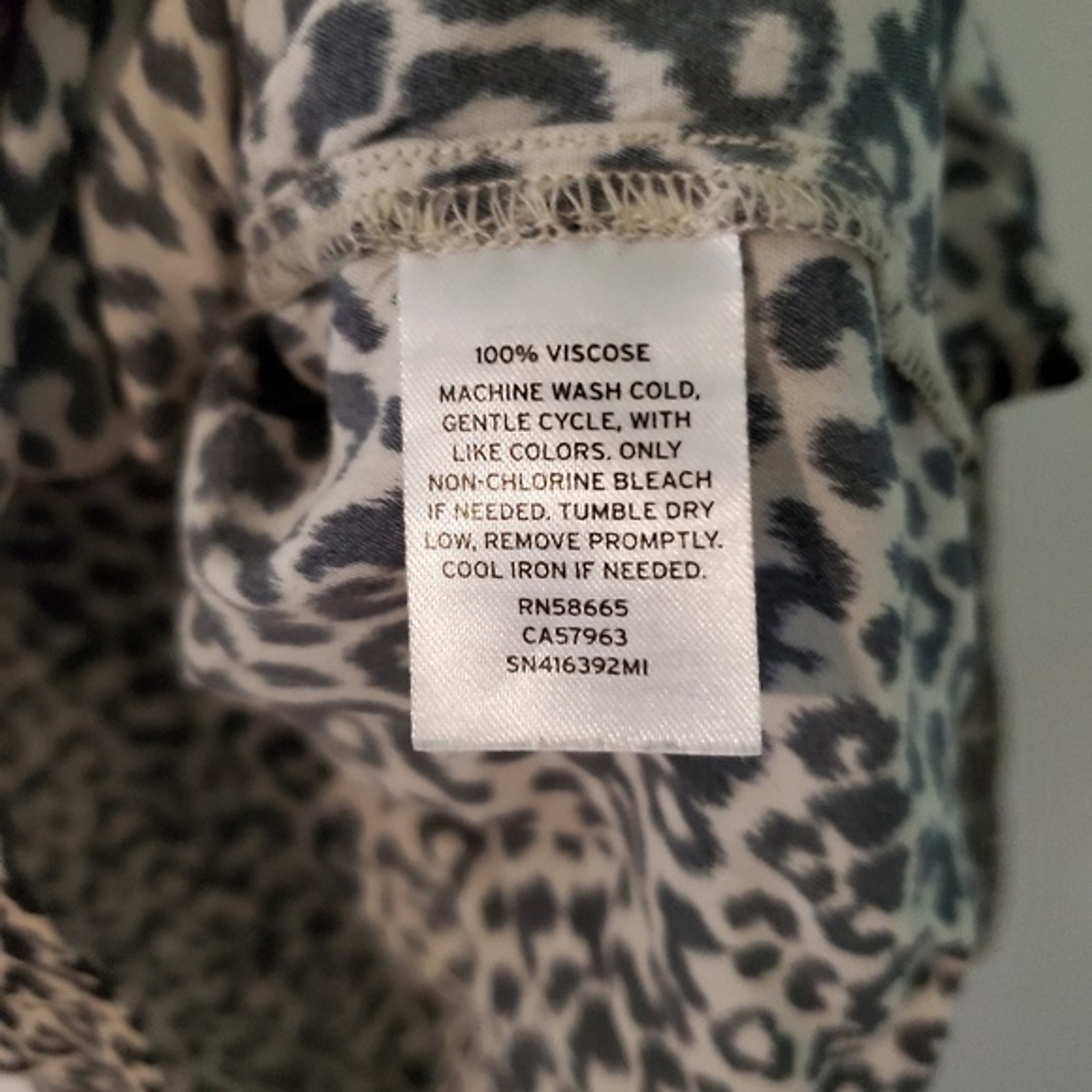 Something Navy Leopard Button Down Blouse - image 9