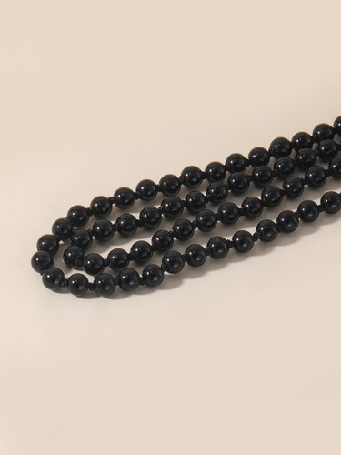 8mm 108 Obsidian Necklace Beads Buddhist Prayer Tassels Mala - Picture 3 of 3