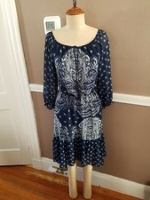 Beautiful Blue Boho Dress By Ana!! Size Small!!