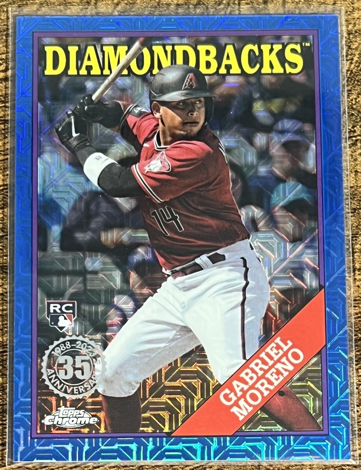 2023 Topps Series 1 1988 Silver Pack Gabriel Moreno Blue Refractor Rookie #/150
