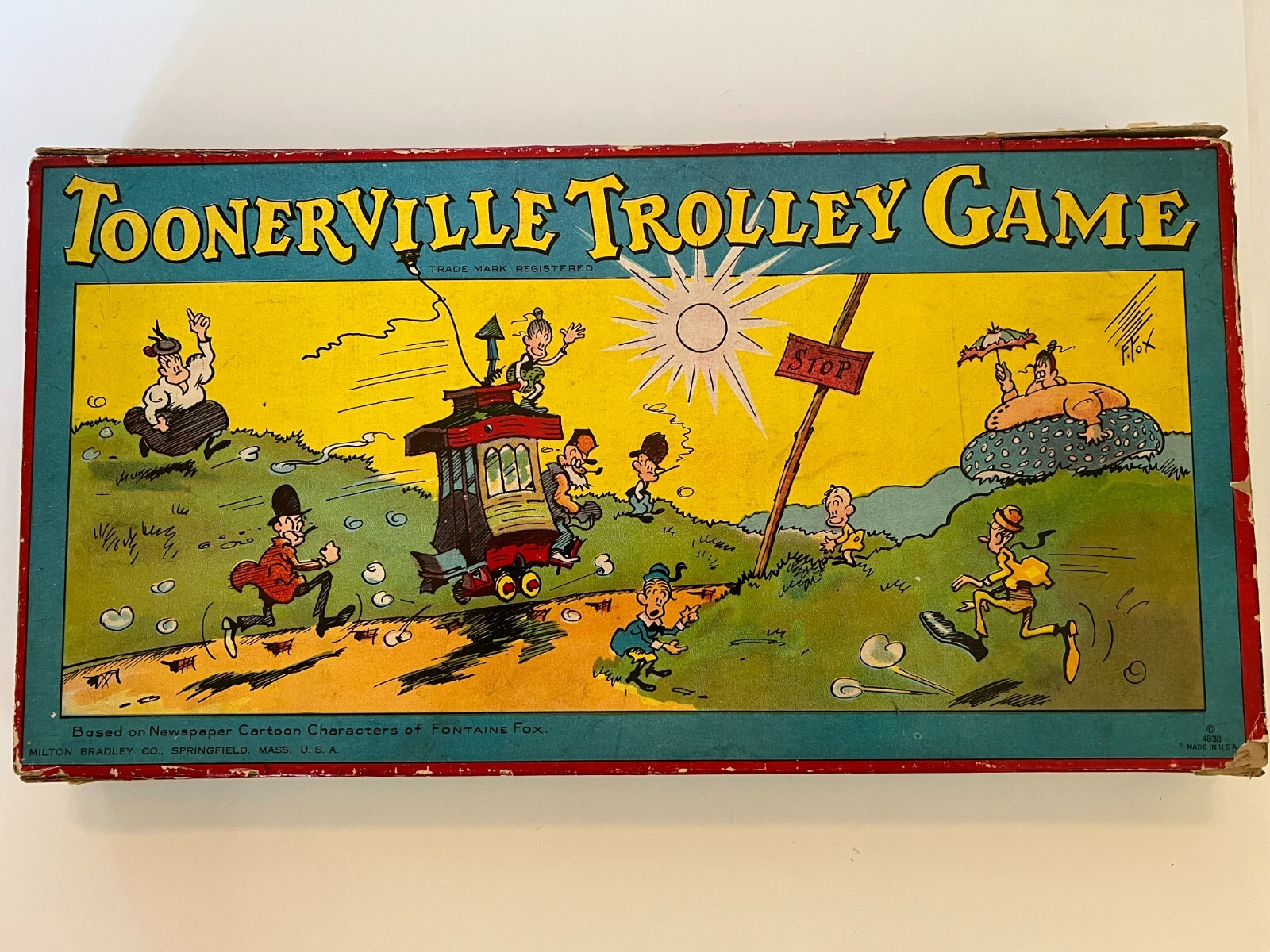 Vintage Original 1920's Milton Bradley Co. TOONERVILLE TROLLEY Board