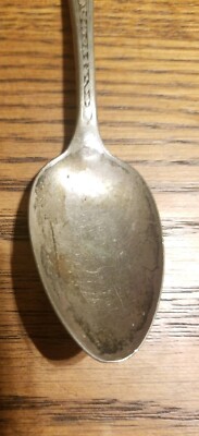 National Silver Co A1 Silver Plate ROSE and LEAF Soup Spoon 1937 6