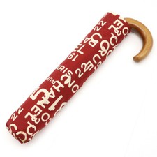 CHANEL Folding Umbrella by C Logo One Touch Bordeaux