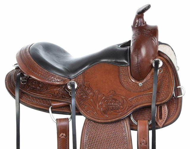 Western Gaited Horse Saddle Tack Set Premium Hand Carved Leather Comfy