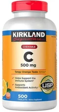 Kirkland Signature Chewable Vitamin C 500 mg., 500 Tablets
