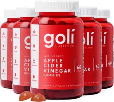 Goli Apple Cider Vinegar Gummy Vitamins - 300 Count - Vitamins B9 & B12, Gelatin