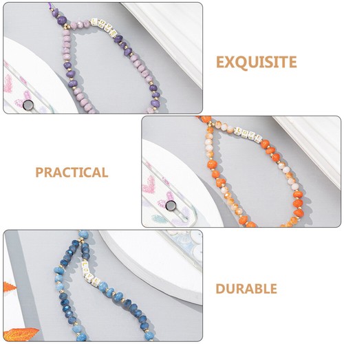 4 Pcs Crystal Stone Bracelet Cute Phone Accessories Cellphone Charm Strap - Zdjęcie 9 z 12