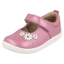 Image of Girls StartRite Metallic Flower Detail Shoes - Fairy Tale