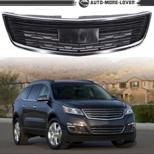 Front Bumper Upper Grille For 2013-2017 Chevrolet Traverse w/Chrome Molding