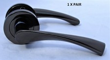 MODERN BLACK Nickel TWIST DOOR HANDLES On Round Rose Door Handle Sets  D1
