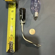 New Phenolic Pigtail E12 Candelabra Socket, 4" Wire Leads. New, Other.