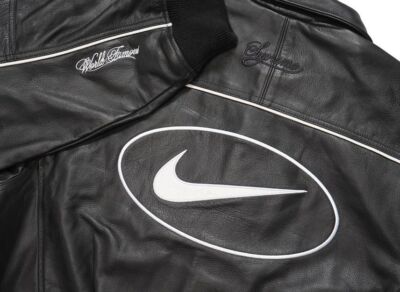 HF9634-010 Supreme Nike Leather Varsity Jacket Black | eBay