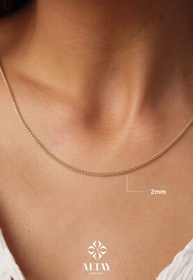 14K Gold Popcorn Halskette, 2mm Panzerkette Choker, Gold Fischgrät Stapelglied