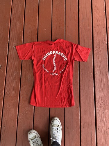 Vtg Jerzees Chiropractic T Shirt Size Medium Rayon 80’s