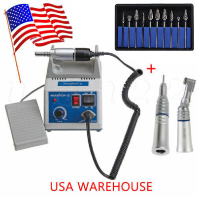 Dental Lab Marathon Electric Micromotor Straight Contra Angle Handpiece Drills H