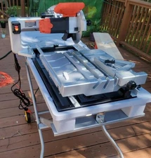 Powerful Heavy Duty 10 Amp Corded 7 in. Wet Tile Saw w/ Sliding Table 6000 RPM