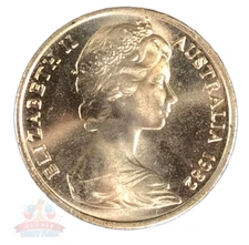 1982 ~ 1 cent coin Australia Feather Tailed Glider ~ x RAM Roll ~UNC 1c in 2 x 2