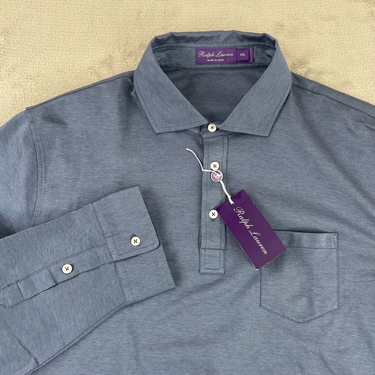 Polo Ralph Lauren Purple Label Polo Shirt Men 2XL Blue