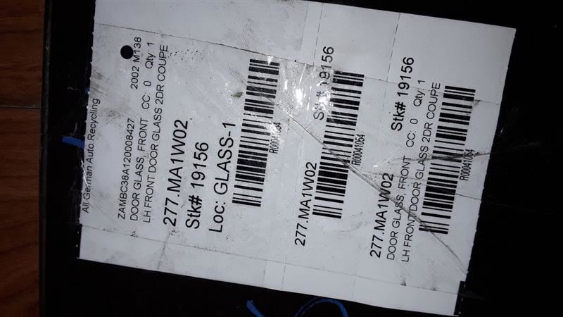 2002 MASERATI M138 LH FRONT DOOR GLASS 2DR COUPE