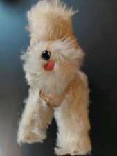 Steiff Poodle Dog Original Snobby Jointed Mohair Plush Figure Toy Gray Pom VTG