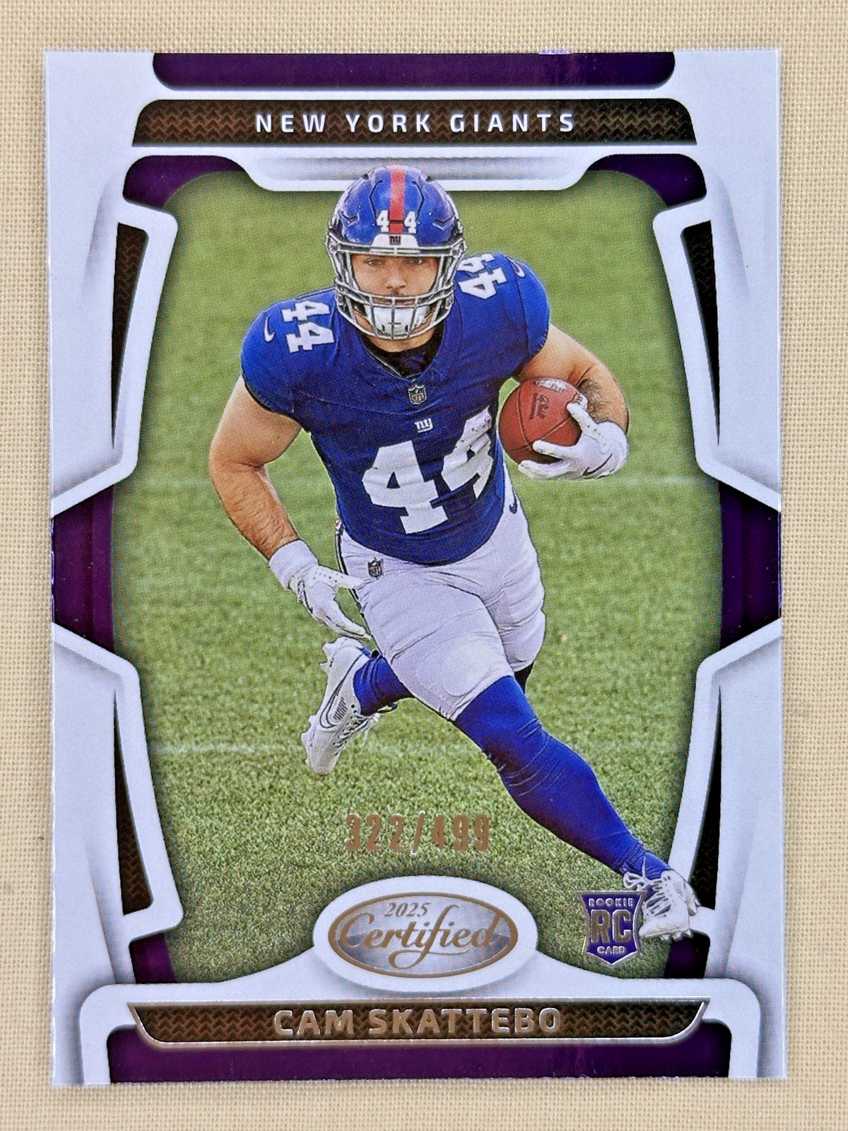 2025 Panini Certified Cam Skattebo RC /499 New York Giants #105