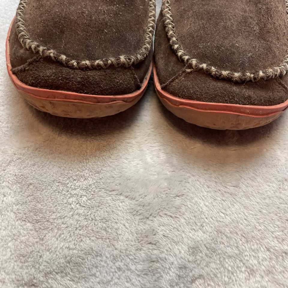 LL Bean Mountain Mocasín Botines Zapatillas Para Hombres 9M Marrón Gamuza Sherpa Forrado Boho Foto 2 de 4