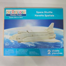 Creatology 3D Wooden Puzzle SPACE SHUTTLE 2 Sheets New/Sealed Package Fast Ship