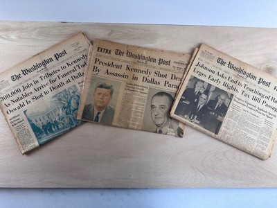 The Washington Post Lot JFK Assassination Nov 22 25 28 1963 Vintage Newspapers