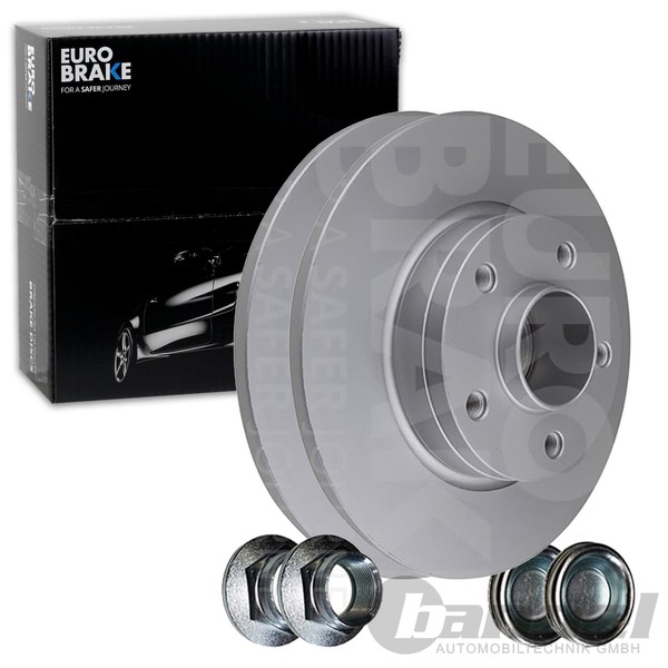 2X Eurobrake Bremsscheiben 280Mm Voll Hinten Passend FÜR Nissan Primastar Opel-image