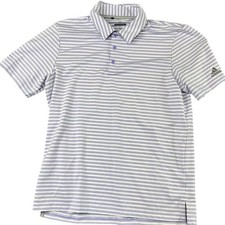 Men's Adidas Golf Polo shirt white with purple stripes size medium