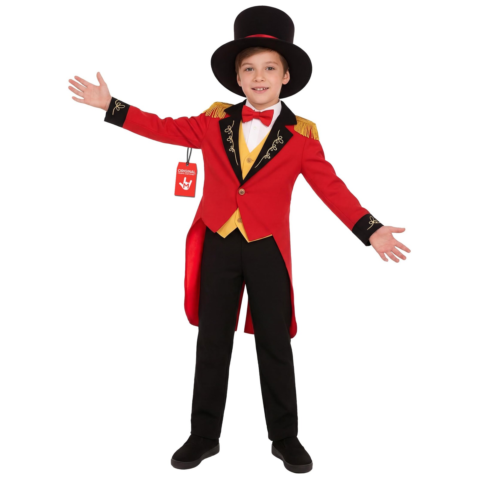 Costume cirque enfant et veste dompteur rouge pour déguisement de carnaval