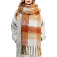 Clothirily Womens Mohair Winter Scarf, Warm Scarfs for Women, Soft Cashmere F...
