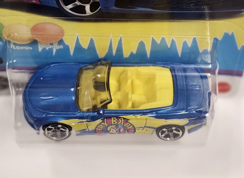 2025 Matchbox Candy Series Mix 2 5/6 Cry Baby 2016 Chevy Camaro Convertible Blue - Image 3 of 4