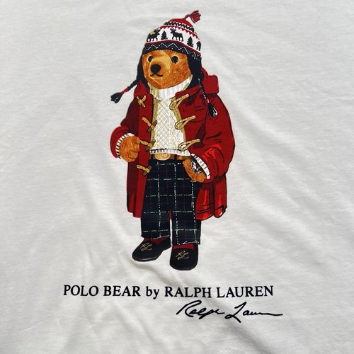 Polo Ralph Lauren Big & Tall 4XB Men's White Polo Bear Graphic Crew-Neck T-Shirt